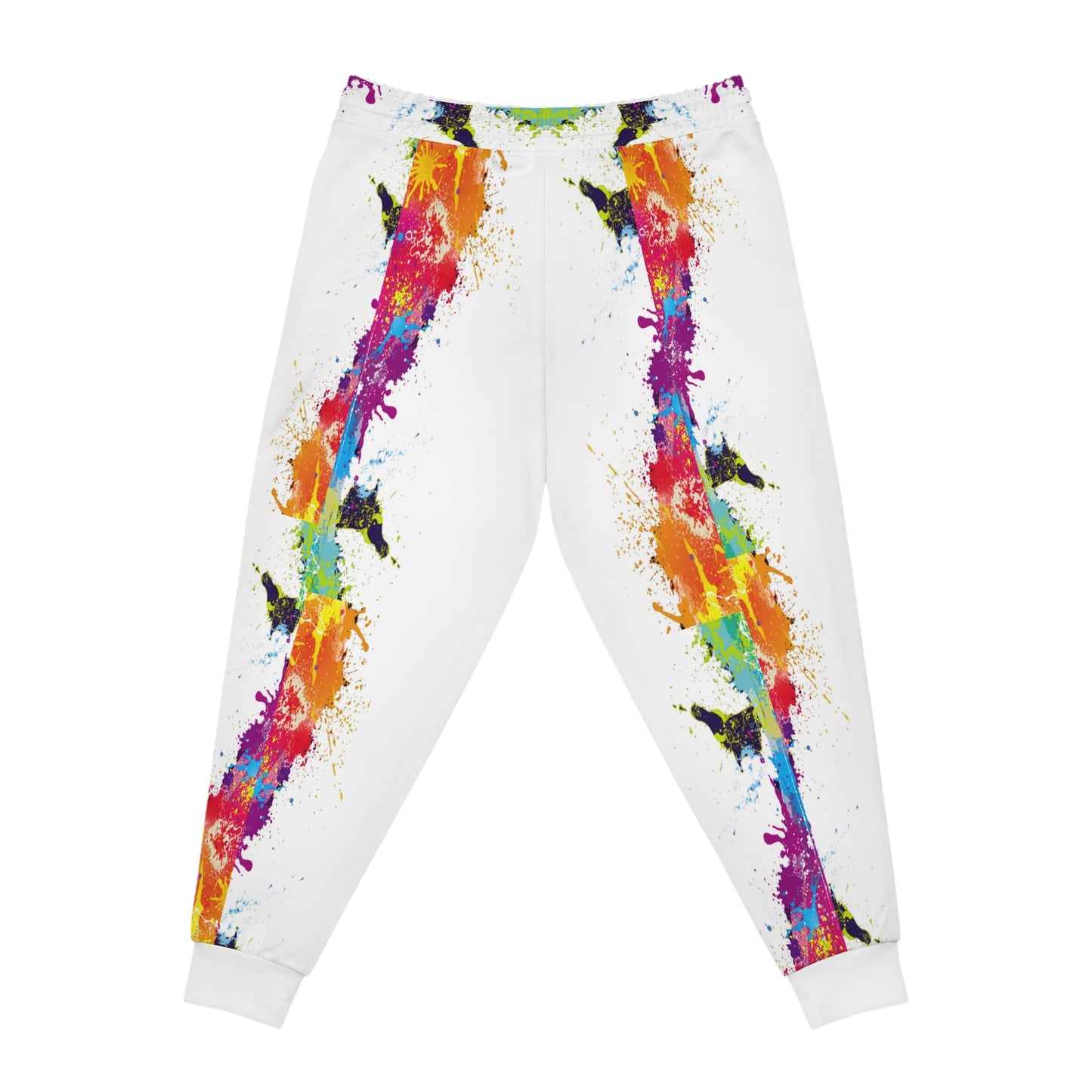 Athletic Joggers - White Paint Splatter Design for Rage Room