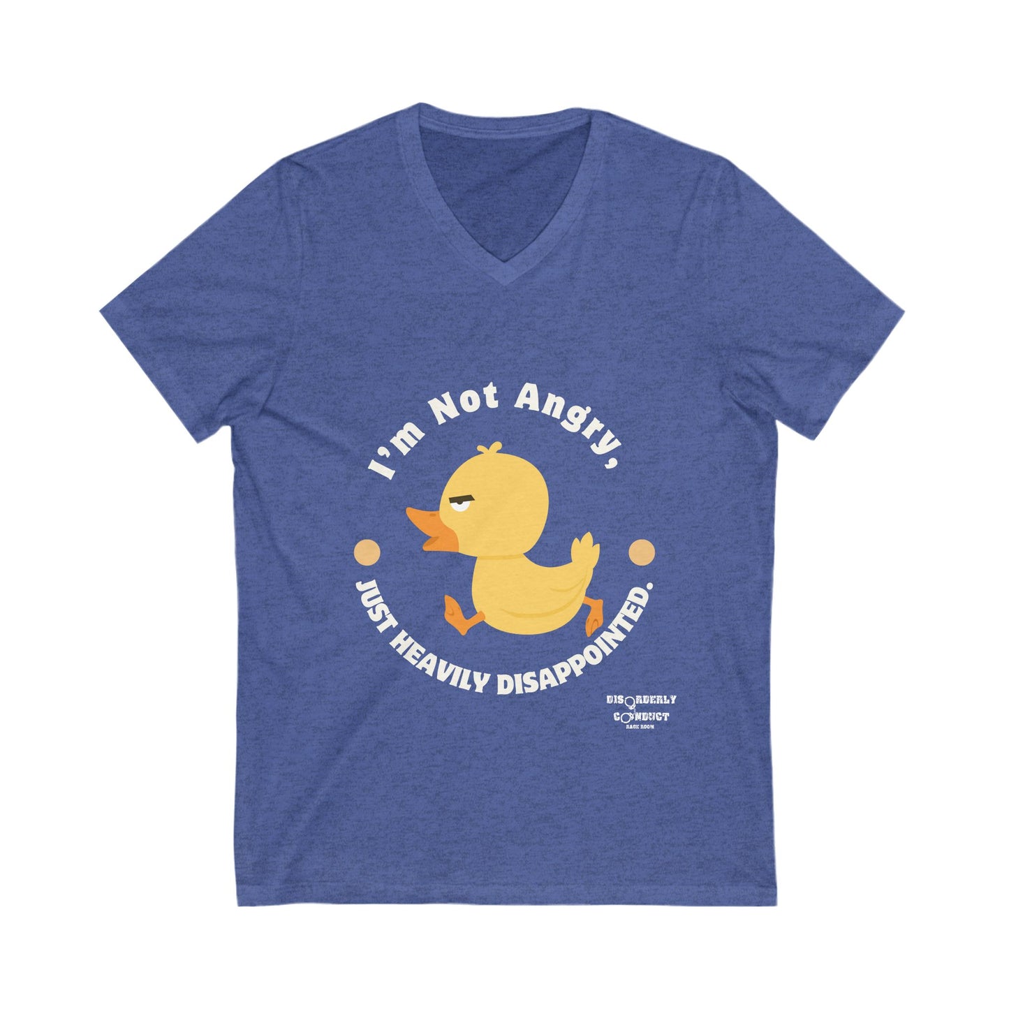 DCRR Custom Tee - I'm Not Angry, Just Heavily Disappointed (variety of animals!) - Unisex Jersey Short Sleeve V-Neck Tee