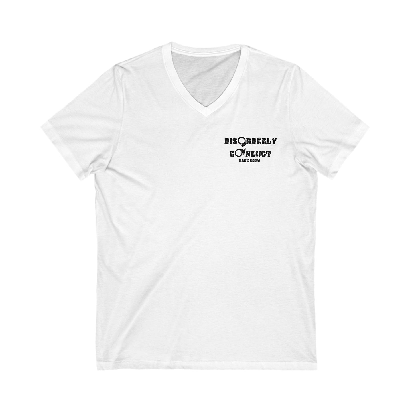Paint Rules! Disorderly Conduct Rage Rooms Paint Splatter Unisex Jersey Short Sleeve V-Neck Tee