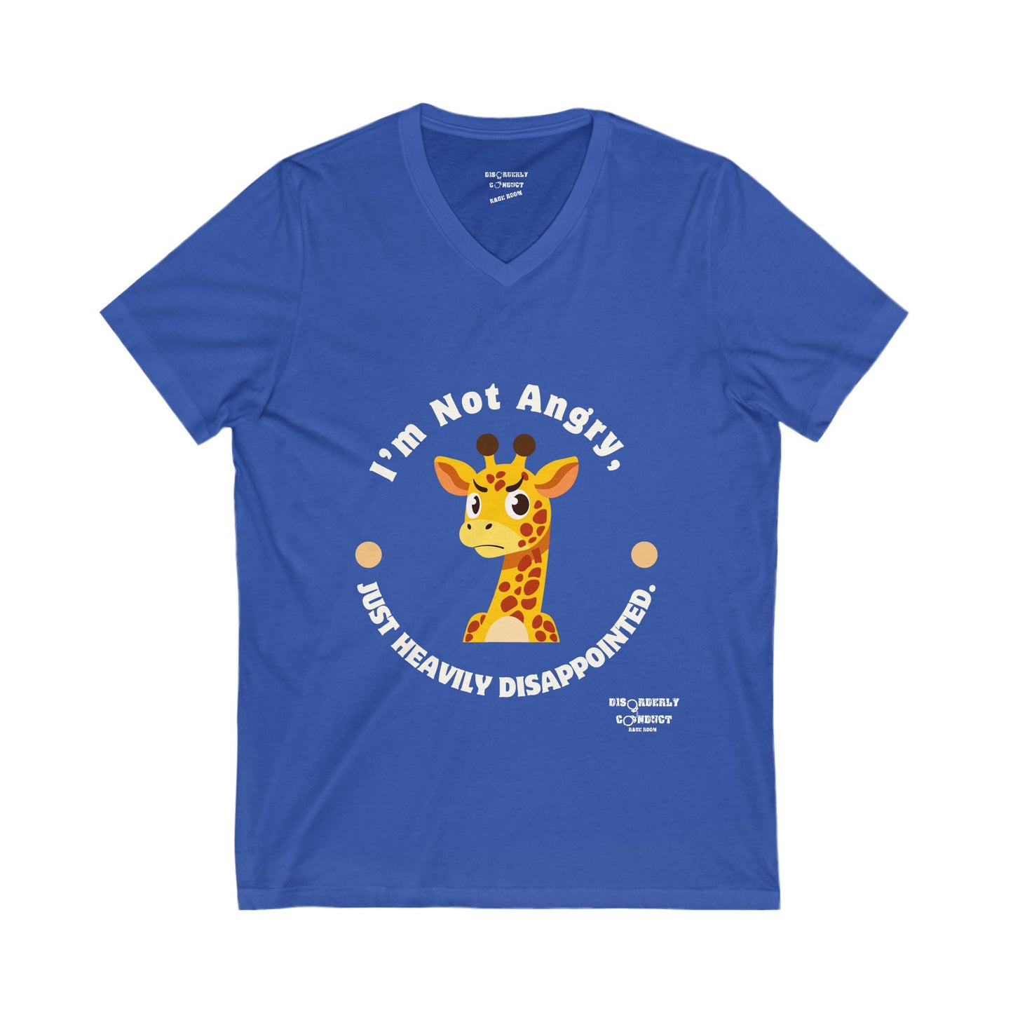 DCRR Custom Tee - I'm Not Angry, Just Heavily Disappointed (variety of animals!) - Unisex Jersey Short Sleeve V-Neck Tee