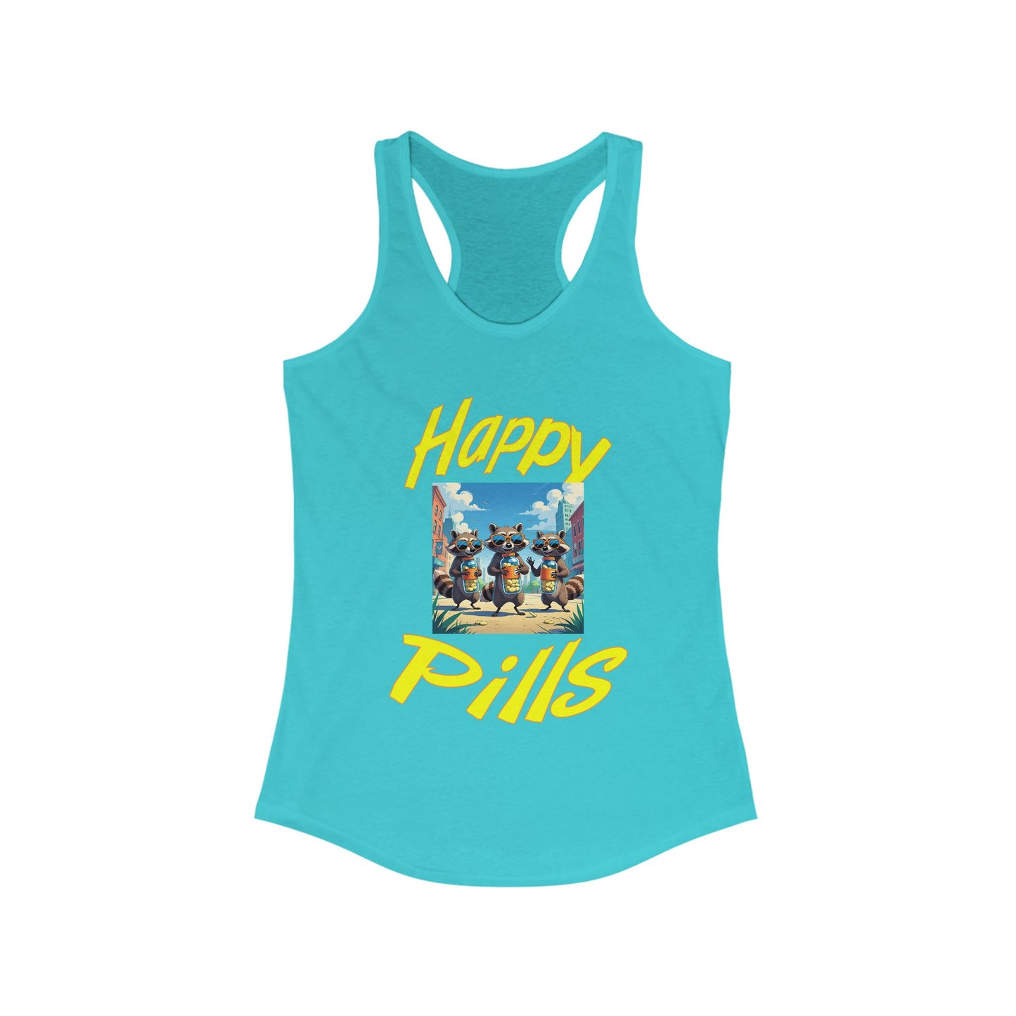 Happy Pills (funny raccoons) - Women's Ideal Racerback Tank