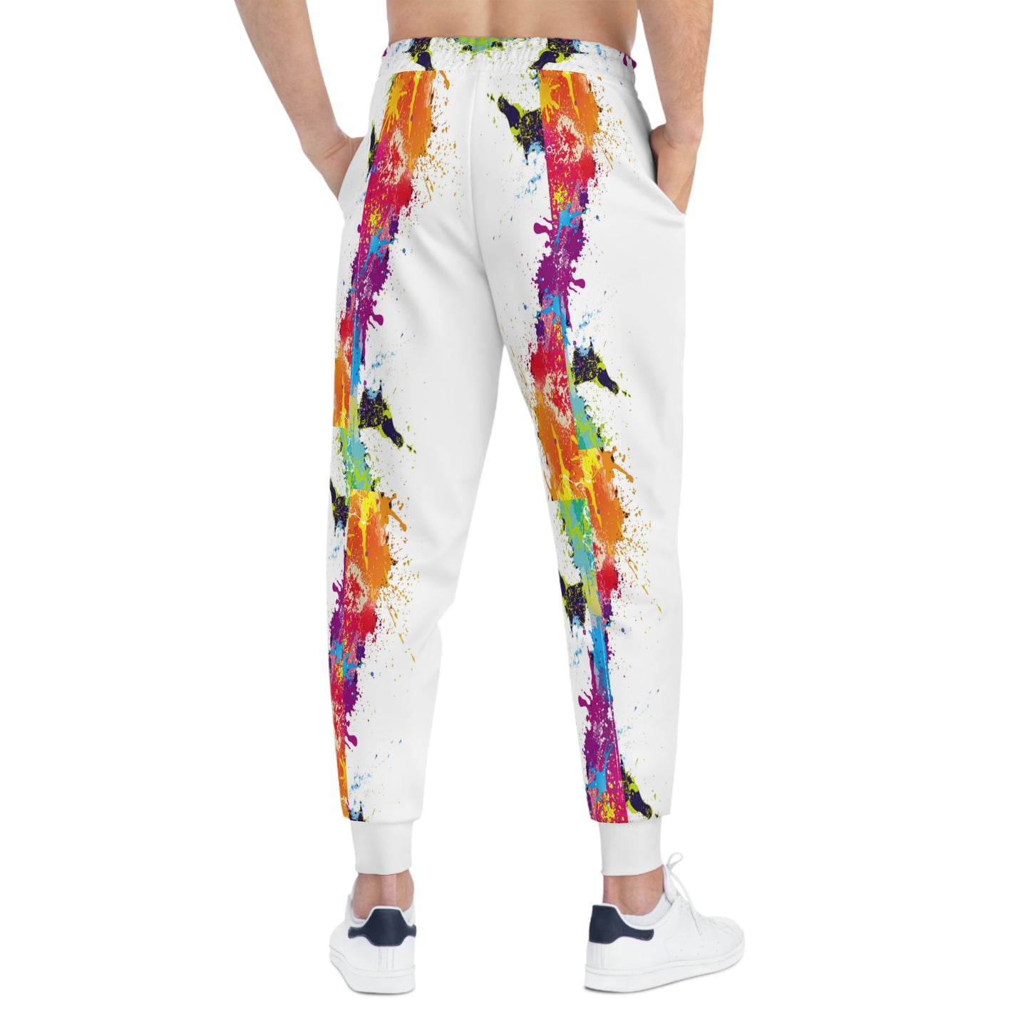 Athletic Joggers - White Paint Splatter Design for Rage Room