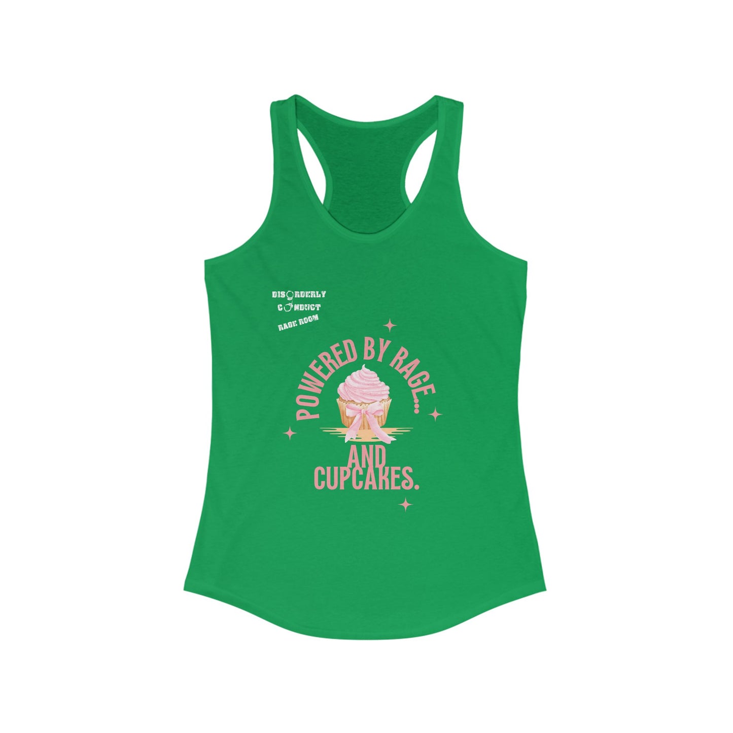 DCRR Custom Tank - Powered by Rage and Cupcakes - Women's Ideal Racerback Tank