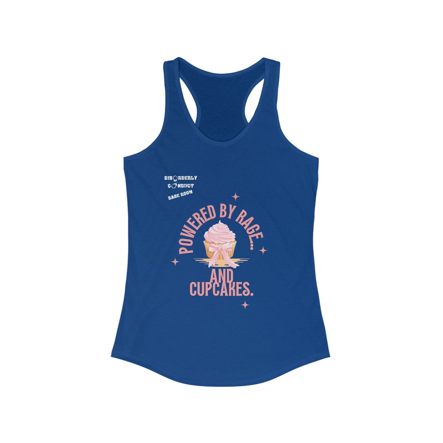 DCRR Custom Tank - Powered by Rage and Cupcakes - Women's Ideal Racerback Tank