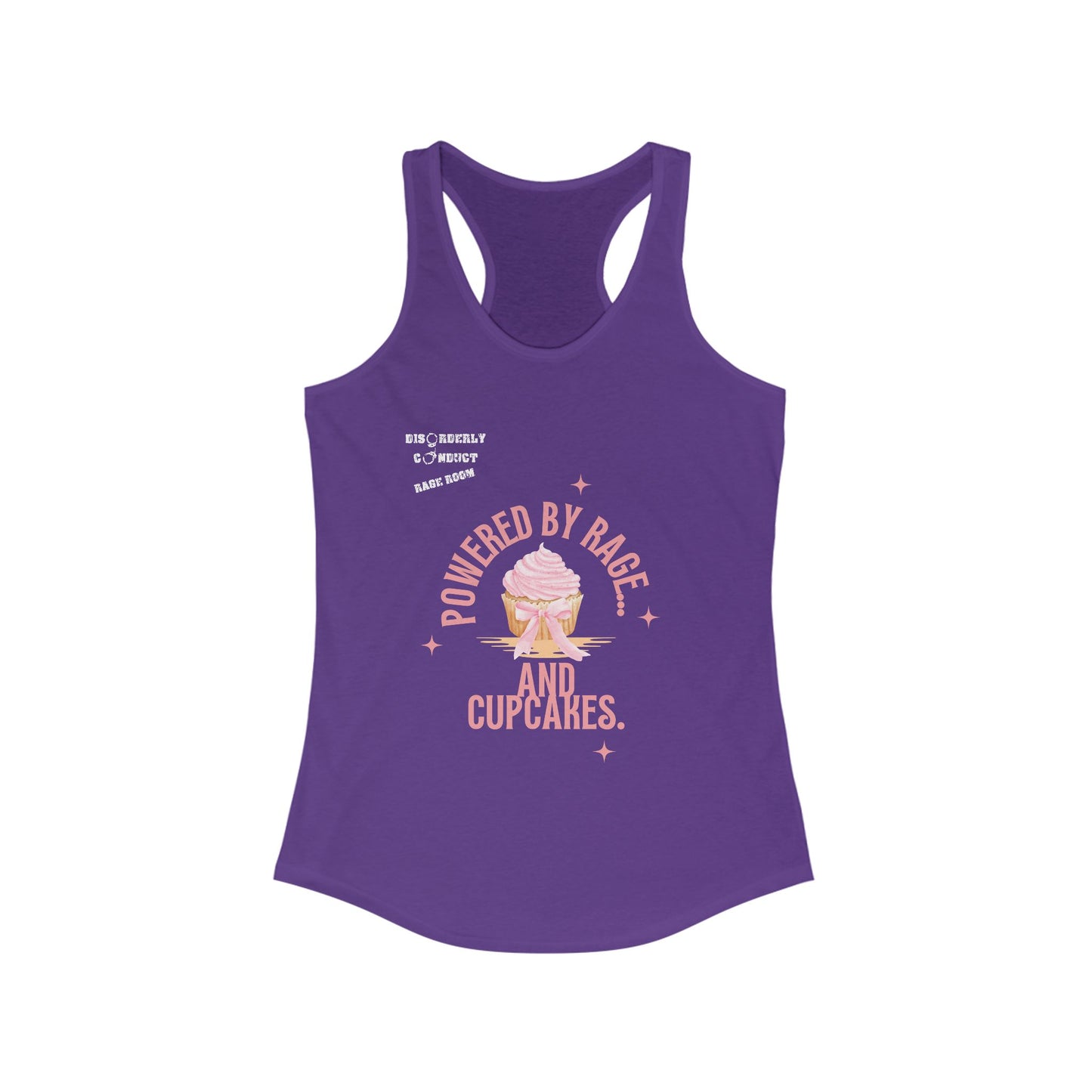 DCRR Custom Tank - Powered by Rage and Cupcakes - Women's Ideal Racerback Tank
