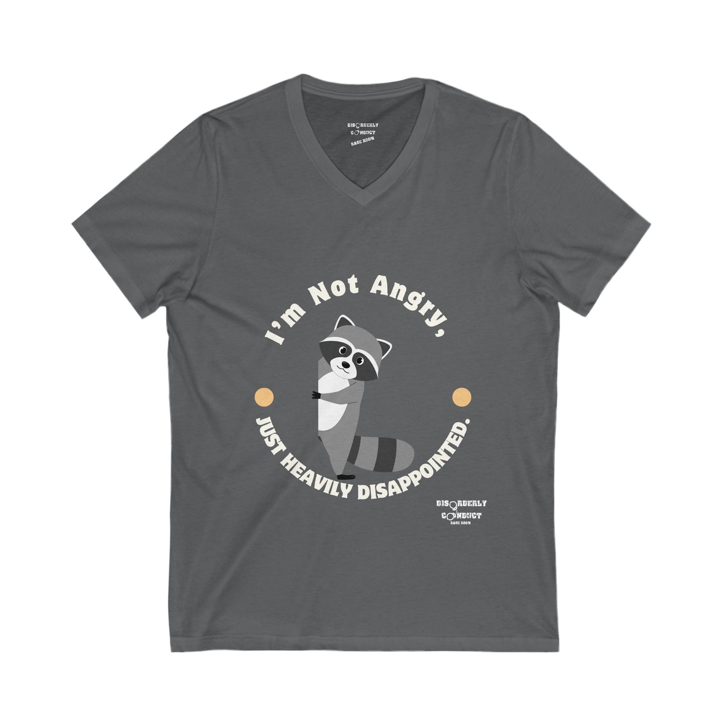 DCRR Custom Tee - I'm Not Angry, Just Heavily Disappointed (variety of animals!) - Unisex Jersey Short Sleeve V-Neck Tee