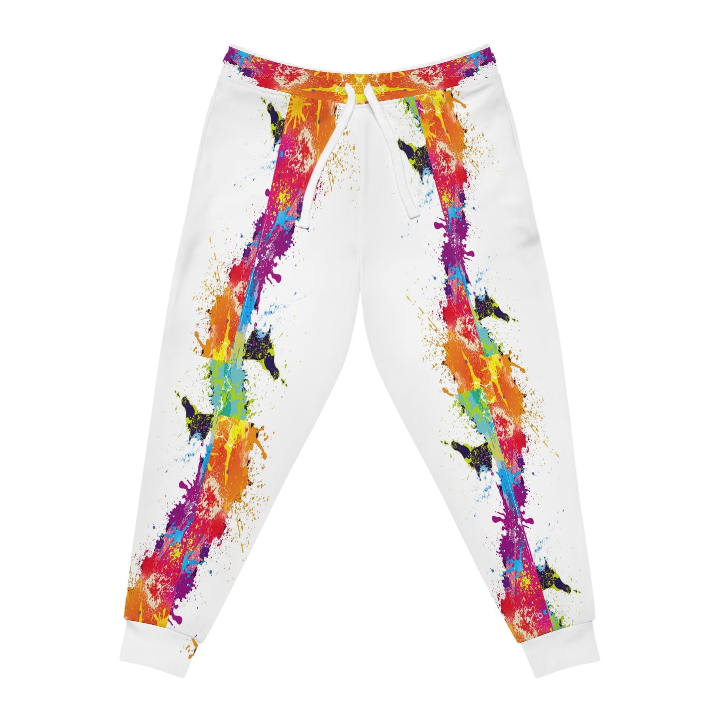 Athletic Joggers - White Paint Splatter Design for Rage Room