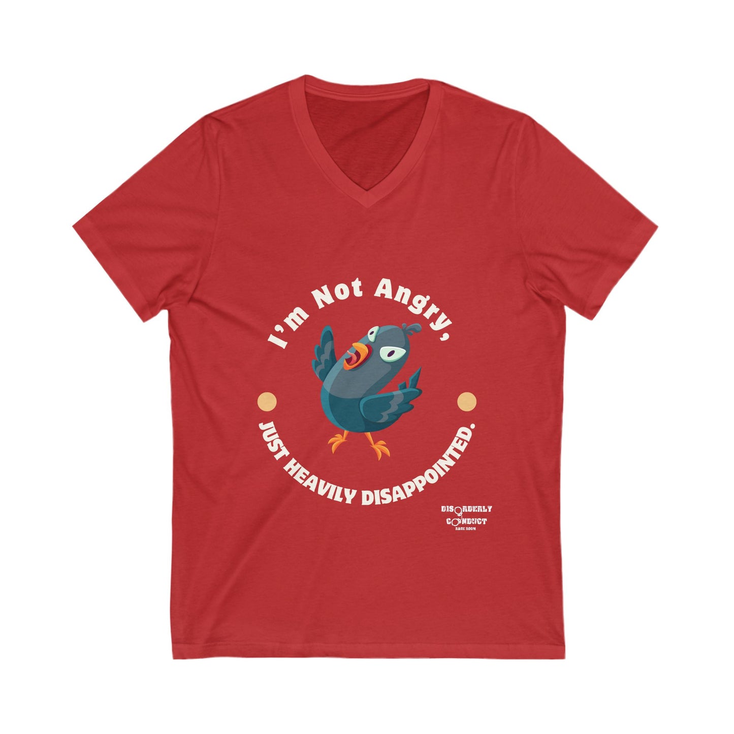 DCRR Custom Tee - I'm Not Angry, Just Heavily Disappointed (variety of animals!) - Unisex Jersey Short Sleeve V-Neck Tee