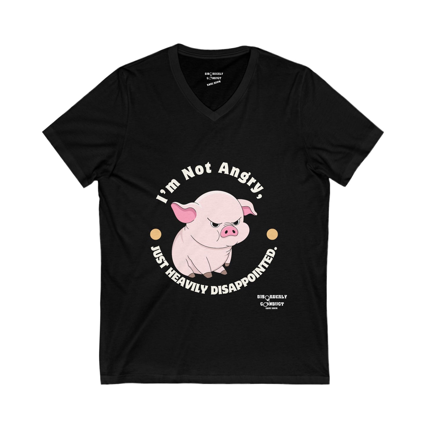 DCRR Custom Tee - I'm Not Angry, Just Heavily Disappointed (variety of animals!) - Unisex Jersey Short Sleeve V-Neck Tee