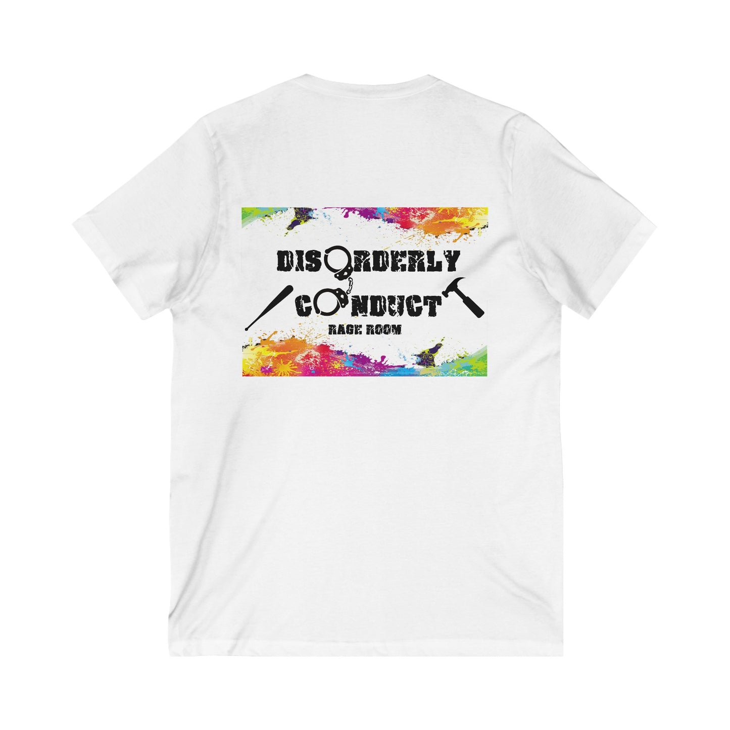 DCRR Custom Tee - My Boobs are big because I keep all my RAGE stored there - Unisex Jersey Short Sleeve V-Neck Tee