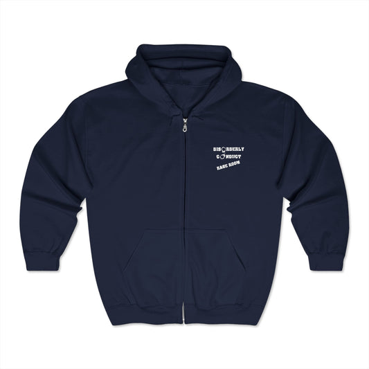 DISORDERLY CONDUCT RAGE ROOMS Unisex Heavy Blend™ Full Zip Hooded Sweatshirt