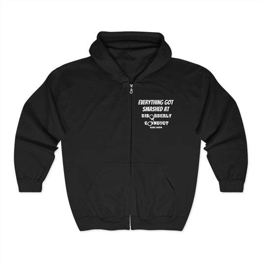 Hoodie - Smashed at Disorderly Conduct Rage Rooms Zip Up for the Bride