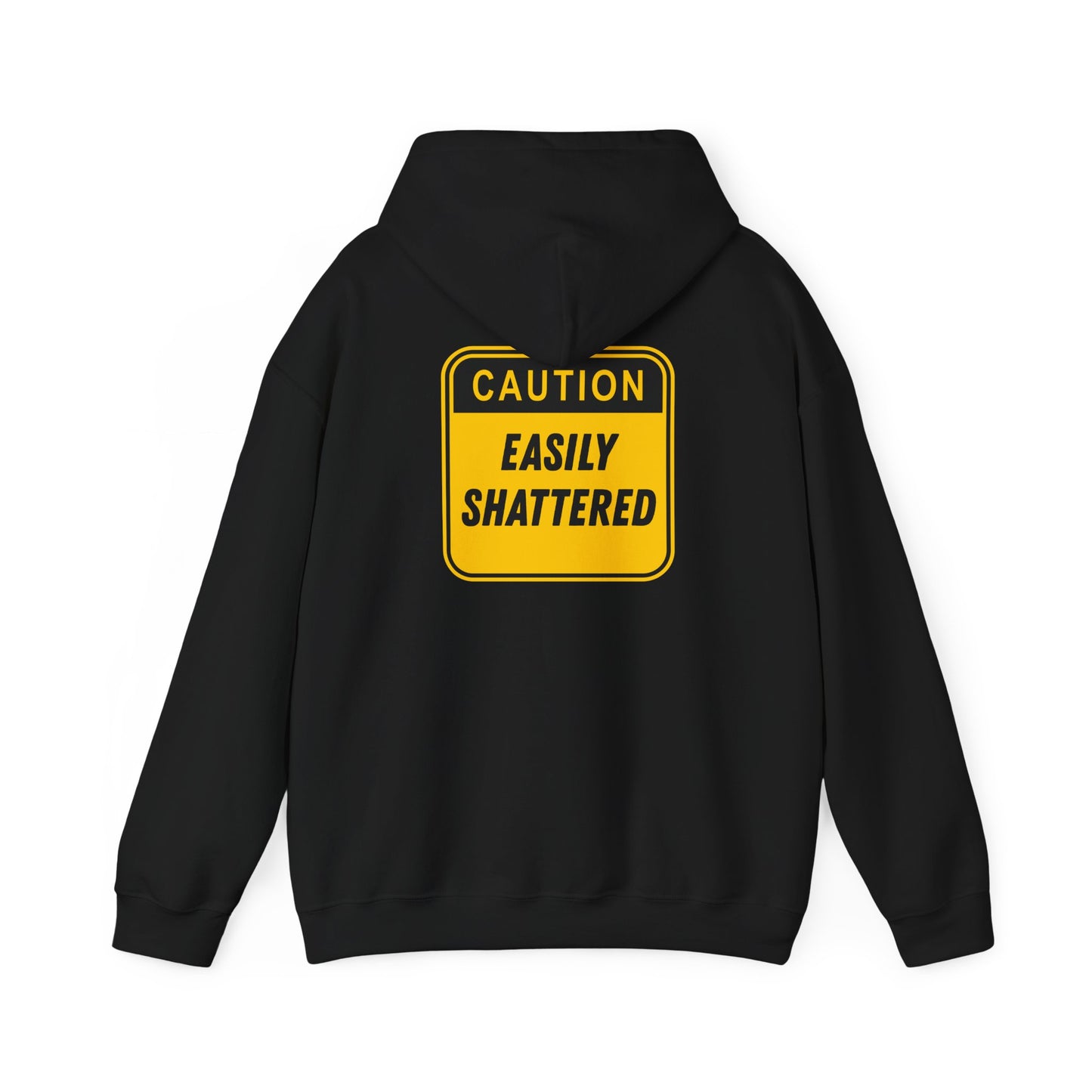 *Funny Rage Room Hoodie – “Caution: Easily Shattered” Stress Relief Sweatshirt – Smash Therapy Apparel