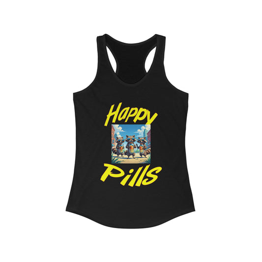 Happy Pills (funny raccoons) - Women's Ideal Racerback Tank