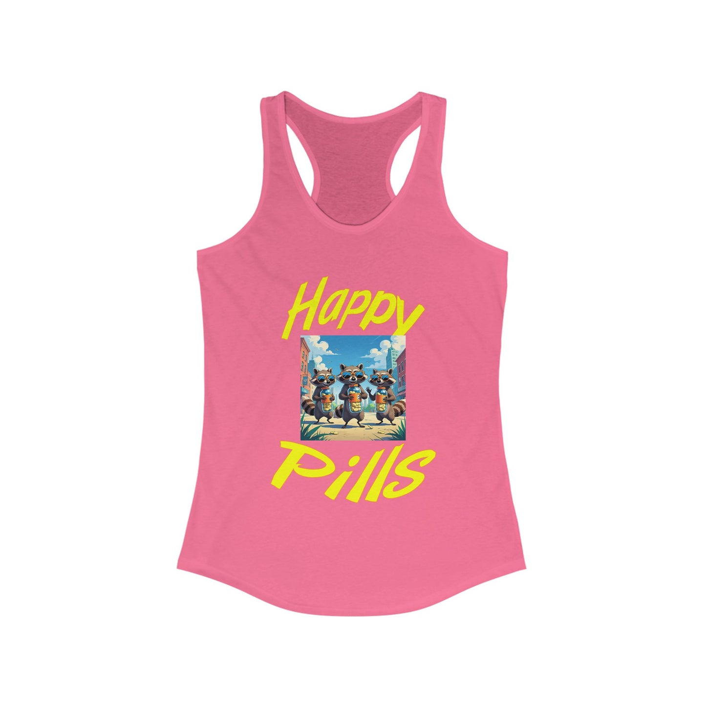 Happy Pills (funny raccoons) - Women's Ideal Racerback Tank