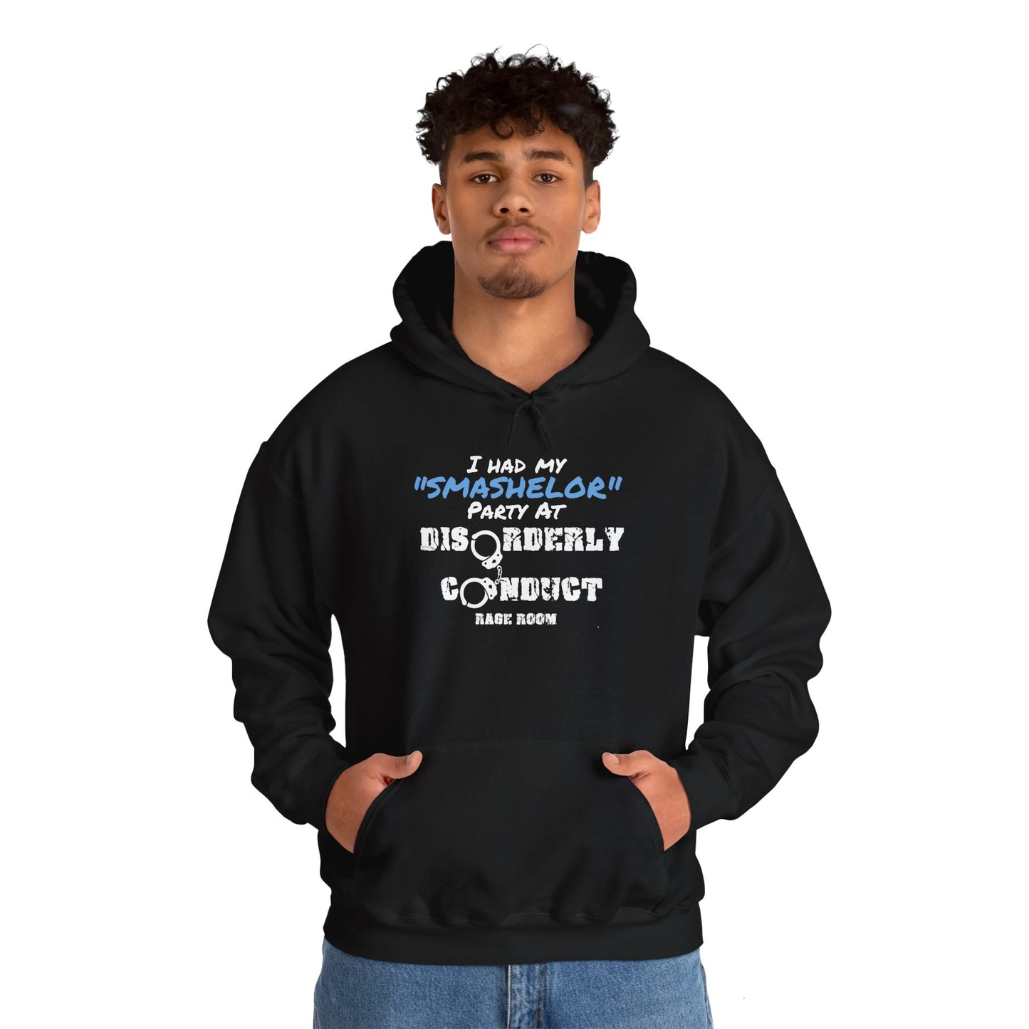 SMASHELOR PARTY At Disorderly Conduct Rage Rooms Unisex Heavy Blend™ Hooded Sweatshirt