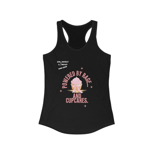 DCRR Custom Tank - Powered by Rage and Cupcakes - Women's Ideal Racerback Tank