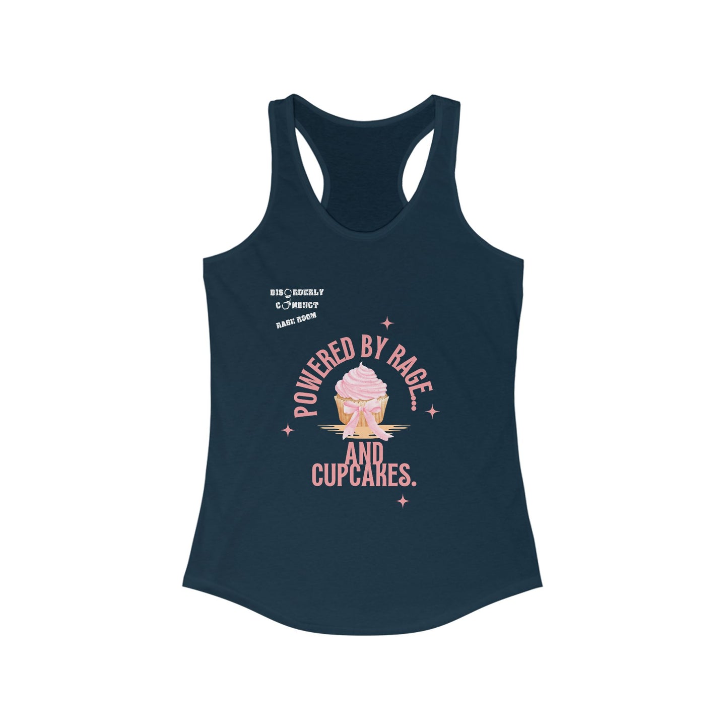 DCRR Custom Tank - Powered by Rage and Cupcakes - Women's Ideal Racerback Tank