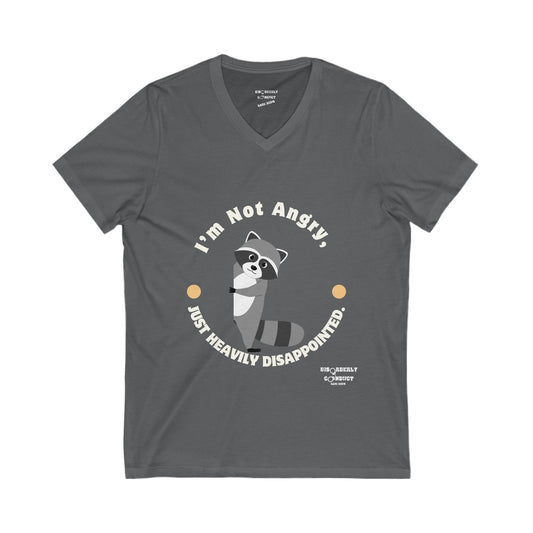 DCRR Custom Tee - I'm Not Angry, Just Heavily Disappointed (variety of animals!) - Unisex Jersey Short Sleeve V-Neck Tee