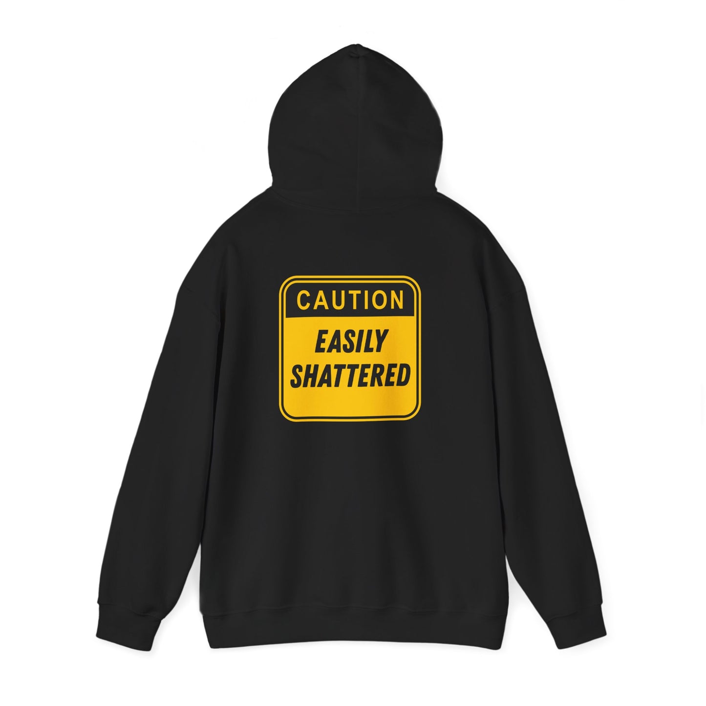 *Funny Rage Room Hoodie – “Caution: Easily Shattered” Stress Relief Sweatshirt – Smash Therapy Apparel