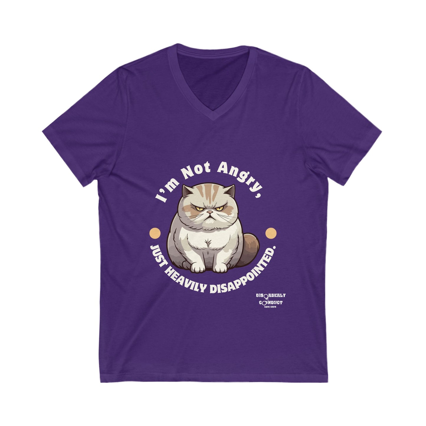 DCRR Custom Tee - I'm Not Angry, Just Heavily Disappointed (variety of animals!) - Unisex Jersey Short Sleeve V-Neck Tee